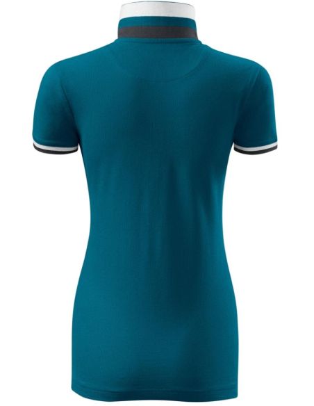 Polokošeľa dámska Collar Up 257 petrol blue