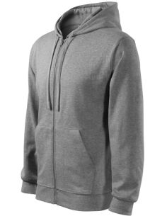 Mikina pánska Trendy Zipper 410 tmavosivý melír