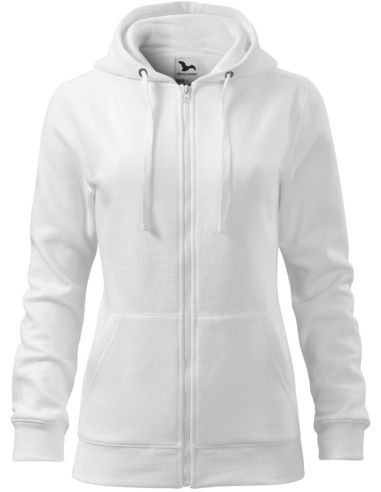 Mikina dámska Trendy Zipper 411 biela