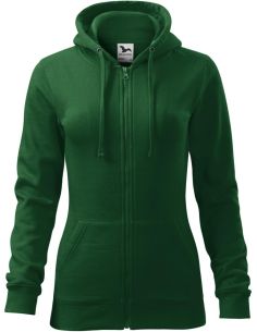 Mikina dámska Trendy Zipper 411 fľaškovozelená 2