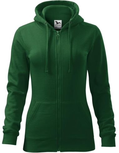Mikina dámska Trendy Zipper 411 fľaškovozelená