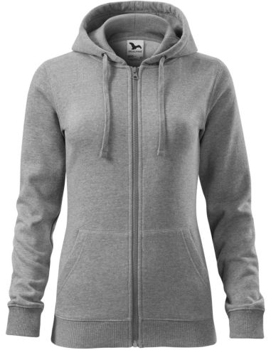 Mikina dámska Trendy Zipper 411 tmavosivý melír