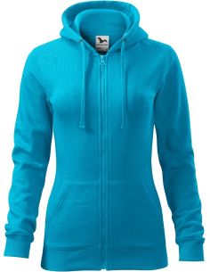 Mikina dámska Trendy Zipper 411 tyrkysová 2