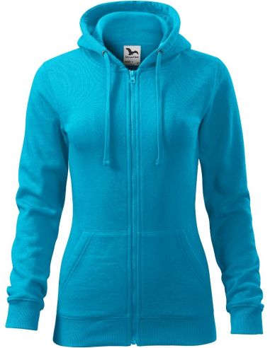 Mikina dámska Trendy Zipper 411 tyrkysová