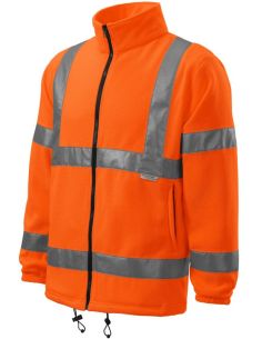 Fleece unisex HV Fleece Jacket 5V1 fluorescenčná oranžová