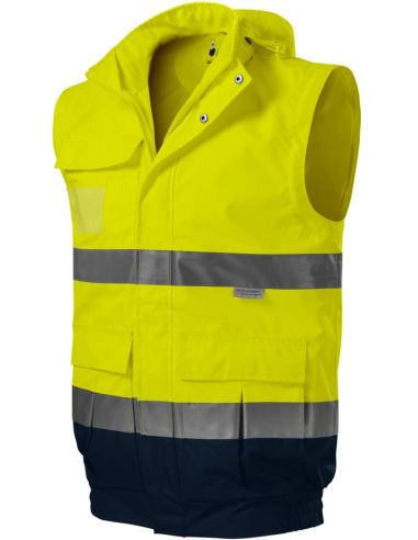 Bunda unisex HV Guard 4 in 1 5V2 fluorescenčná žltá