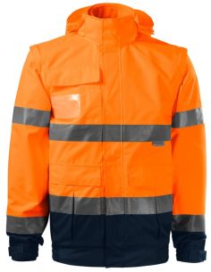 Bunda unisex HV Guard 4 in 1 5V2 fluorescenčná oranžová 2