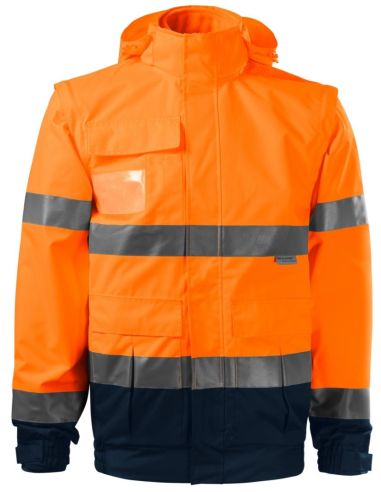 Bunda unisex HV Guard 4 in 1 5V2 fluorescenčná oranžová