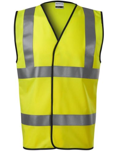 Bezpečnostná vesta unisex HV Bright 9V3 fluorescenčná žltá