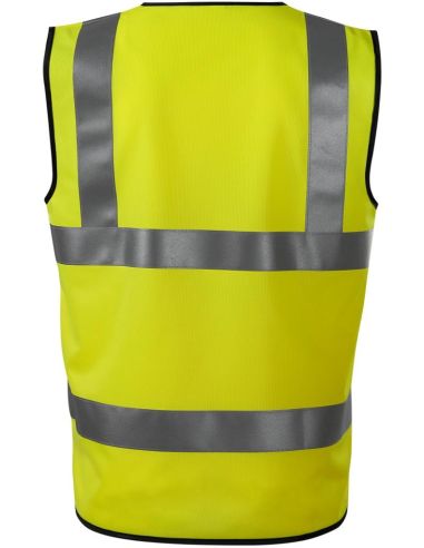 Bezpečnostná vesta unisex HV Bright 9V3 fluorescenčná žltá