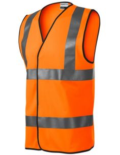 Bezpečnostná vesta unisex HV Bright 9V3 fluorescenčná oranžová