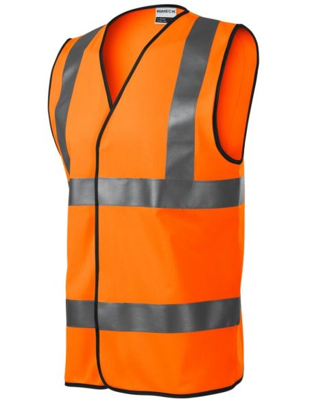 Bezpečnostná vesta unisex HV Bright 9V3 fluorescenčná oranžová