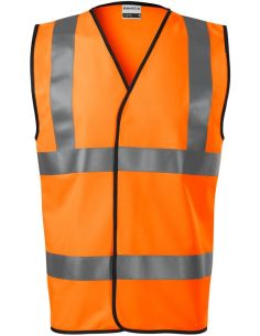 Bezpečnostná vesta unisex HV Bright 9V3 fluorescenčná oranžová 2