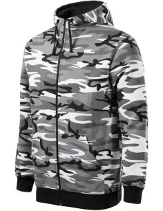 Mikina pánska Camo Zipper C19 camouflage gray