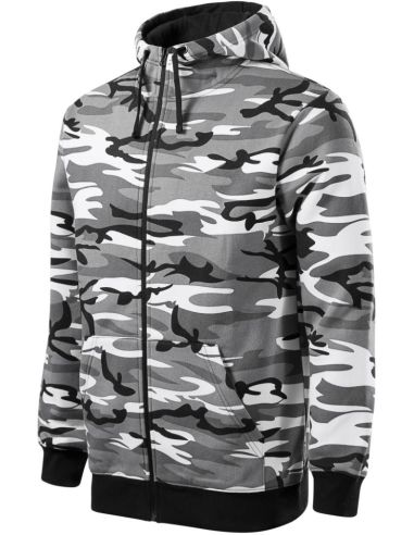 Mikina pánska Camo Zipper C19 camouflage gray