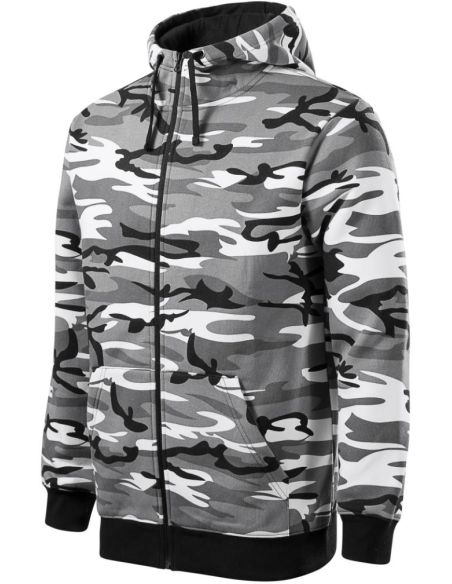 Mikina pánska Camo Zipper C19 camouflage gray