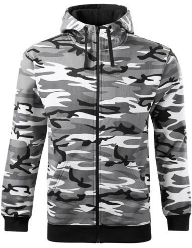 Mikina pánska Camo Zipper C19 camouflage gray