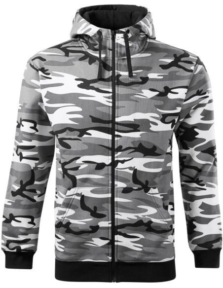 Mikina pánska Camo Zipper C19 camouflage gray