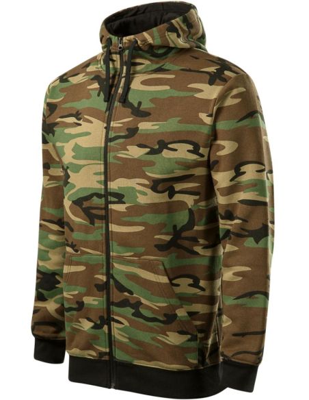 Mikina pánska Camo Zipper C19 camouflage brown