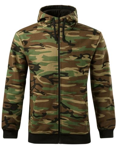 Mikina pánska Camo Zipper C19 camouflage brown