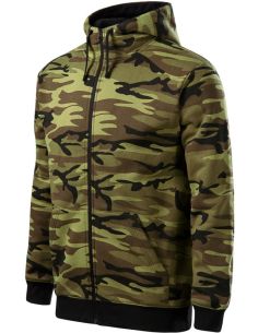 Mikina pánska Camo Zipper C19 camouflage green