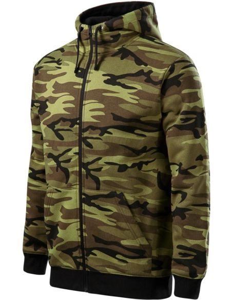 Mikina pánska Camo Zipper C19 camouflage green