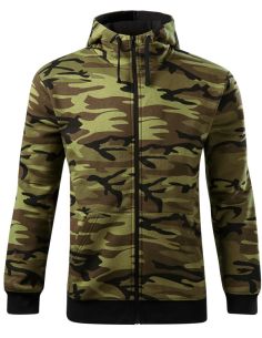 Mikina pánska Camo Zipper C19 camouflage green 2