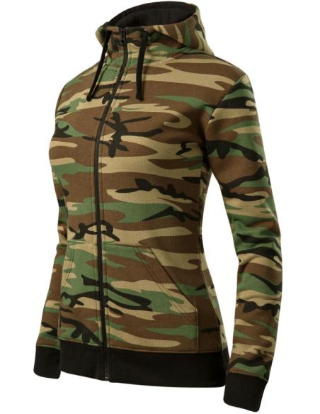 Mikina dámska Camo Zipper C20 camouflage brown