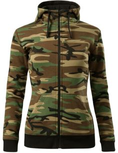 Mikina dámska Camo Zipper C20 camouflage brown 2
