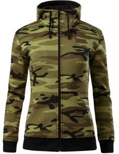 Mikina dámska Camo Zipper C20 camouflage green 2