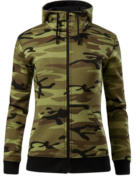 Mikina dámska Camo Zipper C20 camouflage green