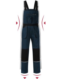 Pracovné nohavice s trakmi pánske Woody W02 tmavomodrá