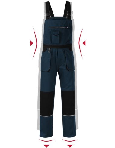 Pracovné nohavice s trakmi pánske Woody W02 tmavomodrá