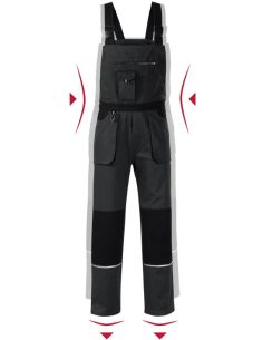 Pracovné nohavice s trakmi pánske Woody W02 ebony gray