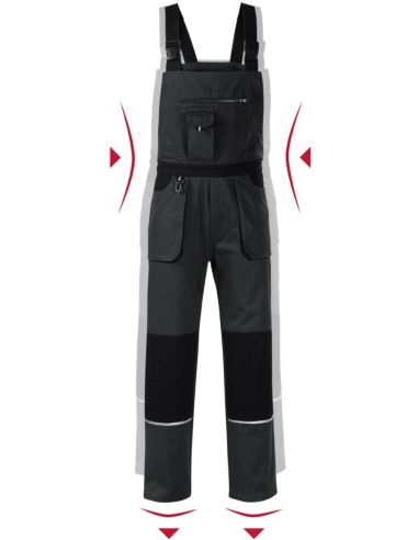 Pracovné nohavice s trakmi pánske Woody W02 ebony gray