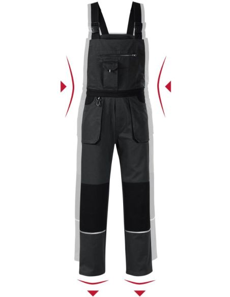 Pracovné nohavice s trakmi pánske Woody W02 ebony gray