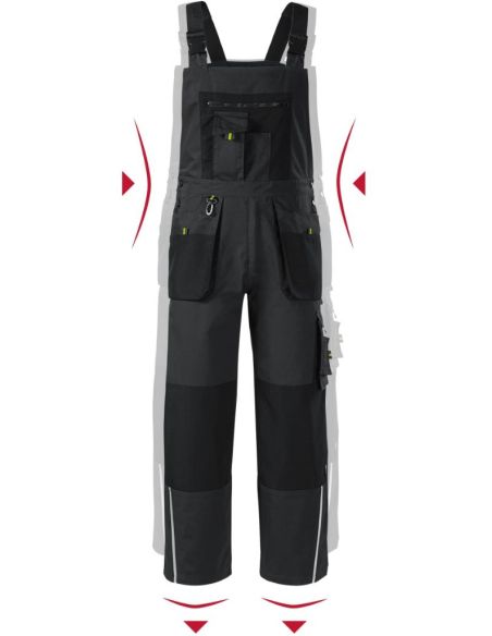 Pracovné nohavice s trakmi pánske Ranger W04 ebony gray