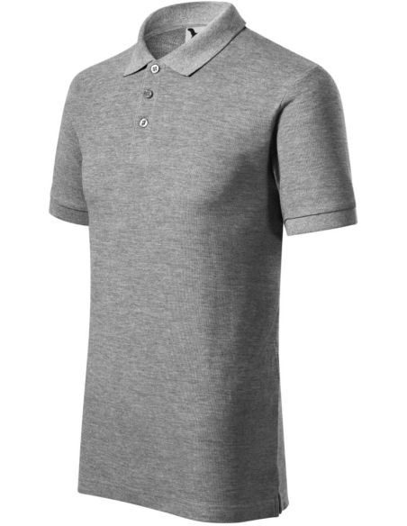 Polokošeľa pánska Cotton Heavy 215 tmavosivý melír