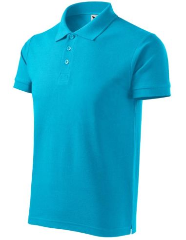 Polokošeľa pánska Cotton Heavy 215 tyrkysová