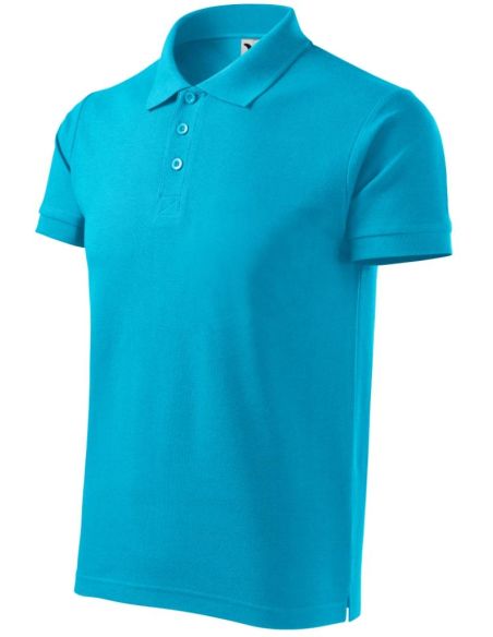 Polokošeľa pánska Cotton Heavy 215 tyrkysová