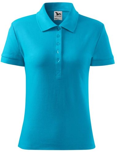 Polokošeľa dámska Cotton Heavy 216 tyrkysová