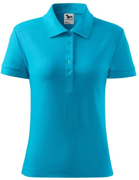 Polokošeľa dámska Cotton Heavy 216 tyrkysová