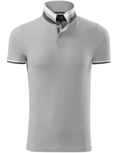 Polokošeľa pánska Collar Up 256 strieborno sivá