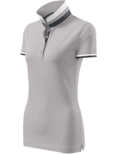 Polokošeľa dámska Collar Up 257 strieborno sivá