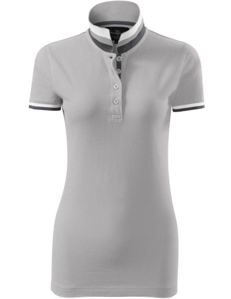 Polokošeľa dámska Collar Up 257 strieborno sivá