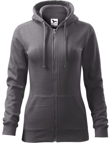 Mikina dámska Trendy Zipper 411 oceľovo sivá
