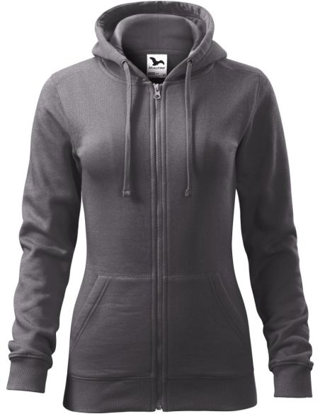 Mikina dámska Trendy Zipper 411 oceľovo sivá