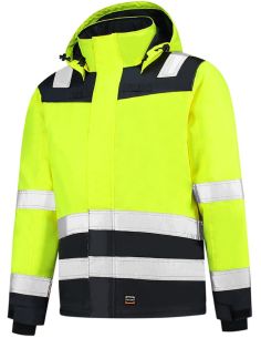 Pracovná bunda unisex Midi Parka High Vis Bicolor T51 fluorescenčná žltá