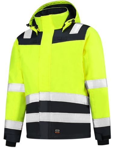 Pracovná bunda unisex Midi Parka High Vis Bicolor T51 fluorescenčná žltá