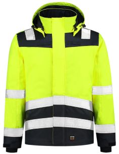 Pracovná bunda unisex Midi Parka High Vis Bicolor T51 fluorescenčná žltá 2